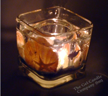 Dolphin Seascape Gel Candle - Cube